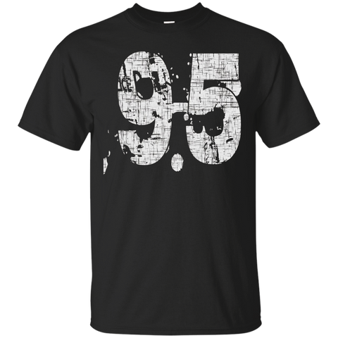 #95 Distressed Grungy Numbered T-shirt Printed Front & Back_black