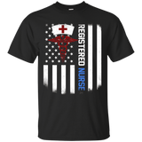 Registered Nurse Shirt Us Flag_black=