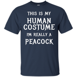 Peacock Halloween Costume Shirt Easy Funny Men Women Kids_Black