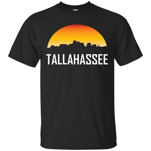 Tallahassee Florida Sunset Skyline Silhouette T-Shirt_Black