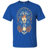 Native American girl with Wolf headdress full color t-shirt_Black
