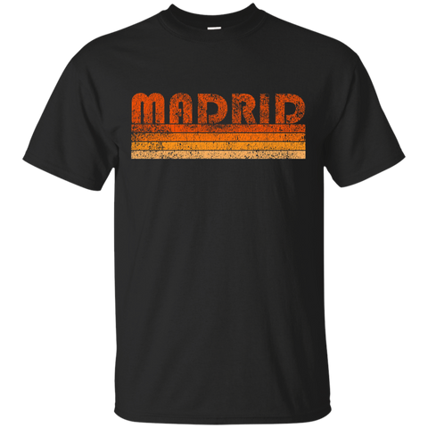 Vintage Retro Madrid Spain T-Shirt_Black