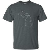 Michigan outline tee shirt with state motto_Black