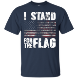 I Stand For The National Anthem T-shirt, Distressed Usa Flag_black