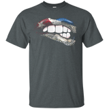 Sexy Biting Lips Hot Cuban Flag Cuban Pride T-Shirt_Black
