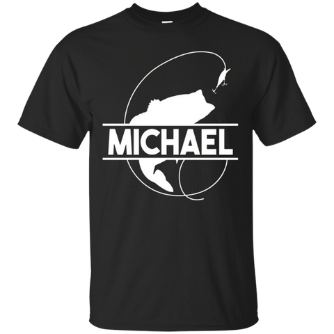 Michael Fishing Name Pocket T-shirt First Name Monogram_black=