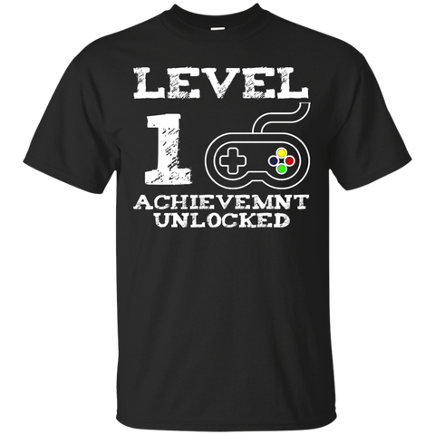 Level 1 Achievement Unlocked Birthday T-shirt_black=