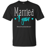 First Wedding Anniversary Gifts For Couples Husband T Shirt_black=