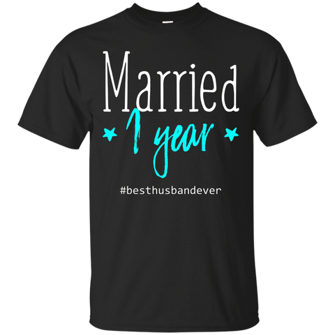 First Wedding Anniversary Gifts For Couples Husband T Shirt_black=