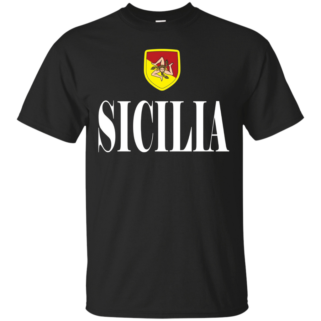 SICILIA T-shirt Sicilian Flag Sicily Italian Tee Italy Pride_Black