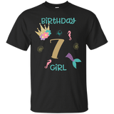 Mermaid 7th Birthday Shirt Birthday Girl T Shirt_Black
