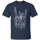 Rock Hand Shirt Skeleton Rocking It Heavy Metal Horns Tee_Black