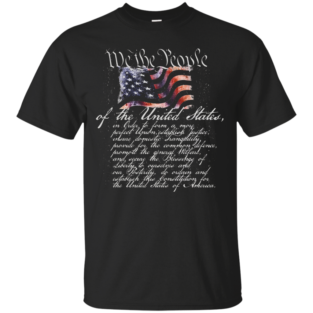 We The People U.S. Constitution Patriotic T-Shirt_Black