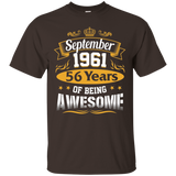 September 1961 T-Shirt 56th Birthday Gift_Black