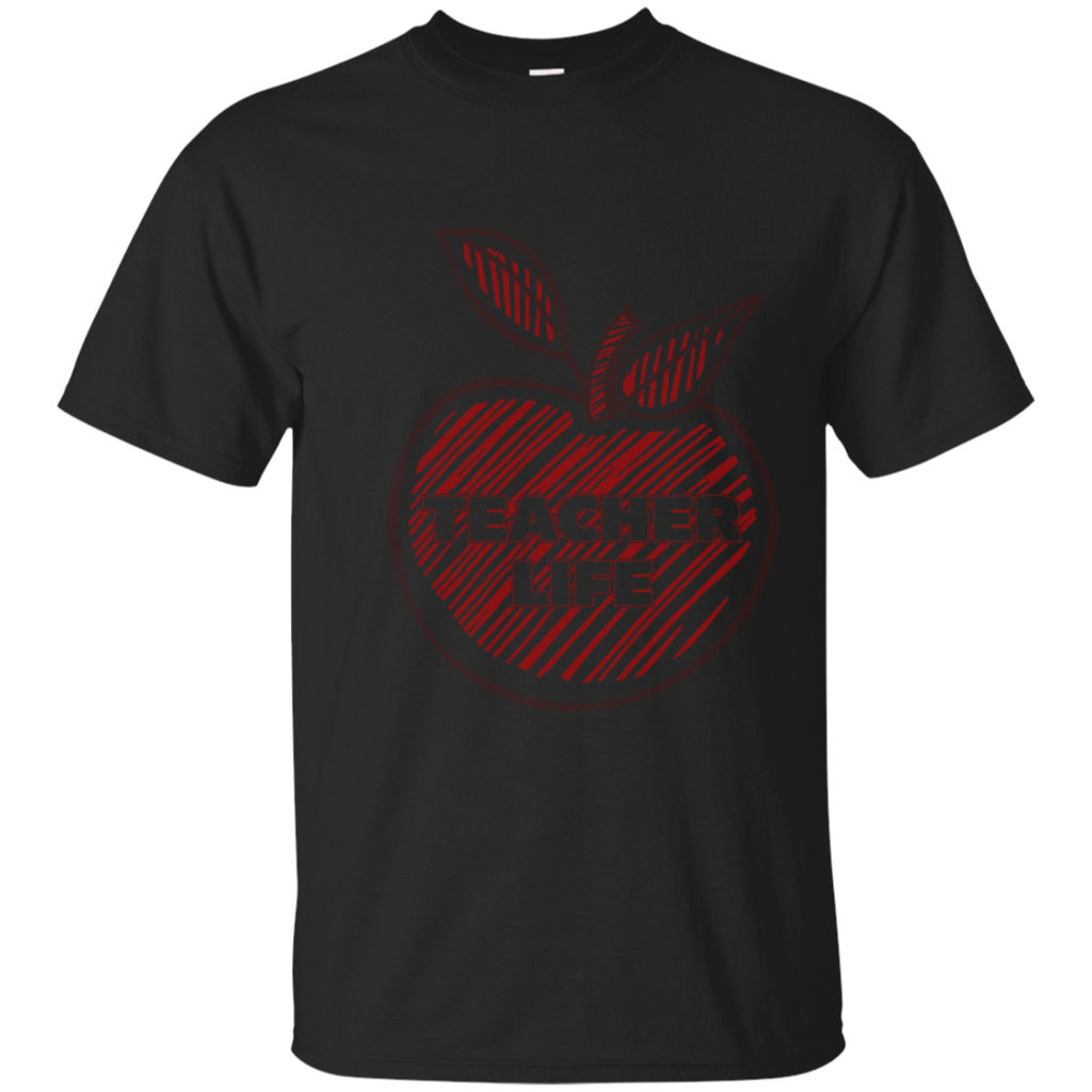 Teacher Life Red Apple T-Shirt Back To School Gift_Navy