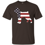 Patriotic American US Flag Fourth July Schnauzer dog T-shirt_Black