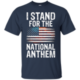 I Stand For The National Anthem T-shirt Usa Flag Design_black