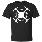 Funny Drone Eat Sleep Quadcopter Hobby T-shirt Light_black=