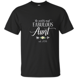 2018 Proud New Aunt T Shirt Fabulous Aunt Tee_navy