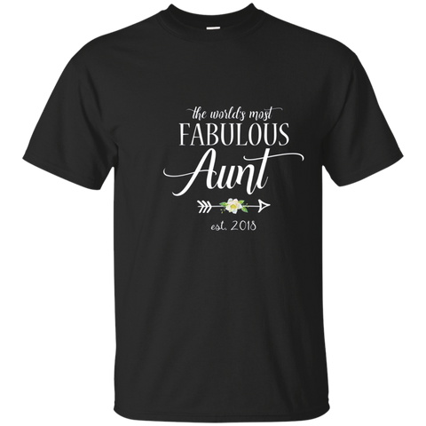 2018 Proud New Aunt T Shirt Fabulous Aunt Tee_navy