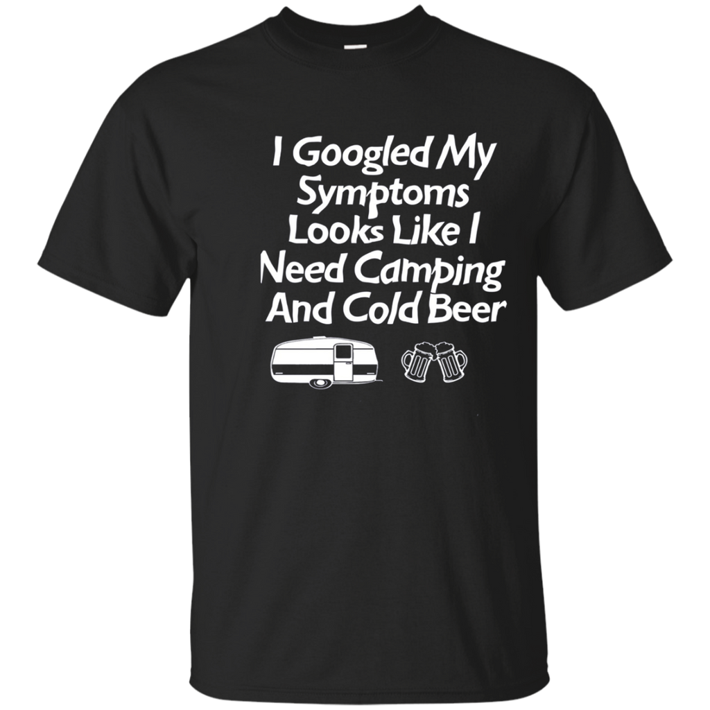 I Googled My Symptoms Funny Camping And Beer T-shirt_navy=