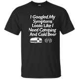 I Googled My Symptoms Funny Camping And Beer T-shirt_navy=