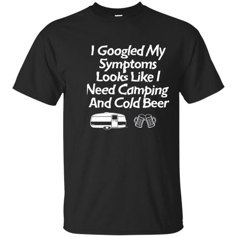 I Googled My Symptoms Funny Camping And Beer T-shirt_navy=