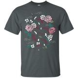 Japanese Embroidery Styled Tshirt - Vintage Snakes And Roses
