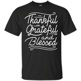 Thankful Grateful and Blessed T-Shirt Thanksgiving Day Tees_Black