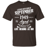 September 1949 68th Birthday Gifts 68 years old Bday Tee_Black