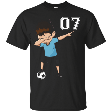 #7 Soccer Shirt For Boys Funny Dabbing Dab Dance Soccer Ball_black=