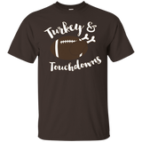 Thanksgiving T-shirt Turkey & Touchdowns_black=