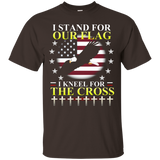 I Stand For Our Flag I Kneel For The Cross Shirt Anthem Tee_black