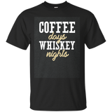 Coffee Days Whiskey Nights Black T-shirt For Men Women_dark=