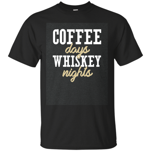 Coffee Days Whiskey Nights Black T-shirt For Men Women_dark=