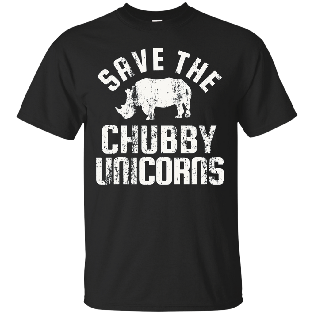 Save The Chubby Unicorns Shirt Rhino Distressed Top T-shirt_black=