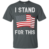 I Stand For This - I Don't Kneel American Flag Tee_black