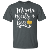 Women's Mama Needs A Beer Funny T-Shirt_Black