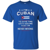 I'm Cuban Assume I'm Never Wrong T-shirt - Cuba Flag Tee
