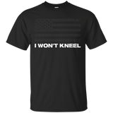 Support The National Anthem I Won't Kneel T-shirt_black=