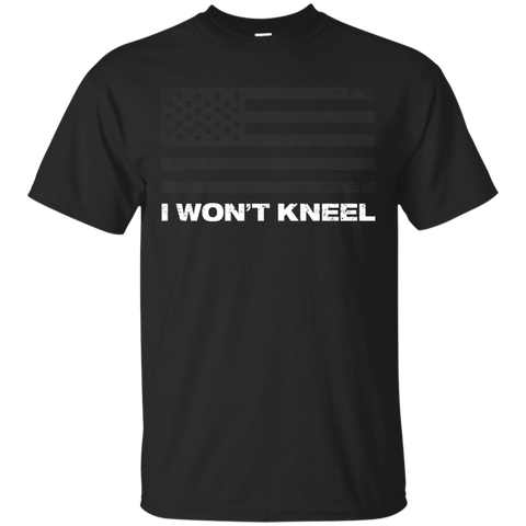 Support The National Anthem I Won't Kneel T-shirt_black=