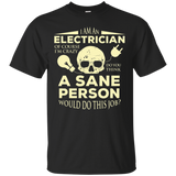 Mens Electrician T-shirt Funny Skull Graphic Tee Shirts Gift_black=