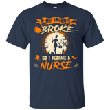 My broom broke I became a Nurse Halloween T-Shirt_Black