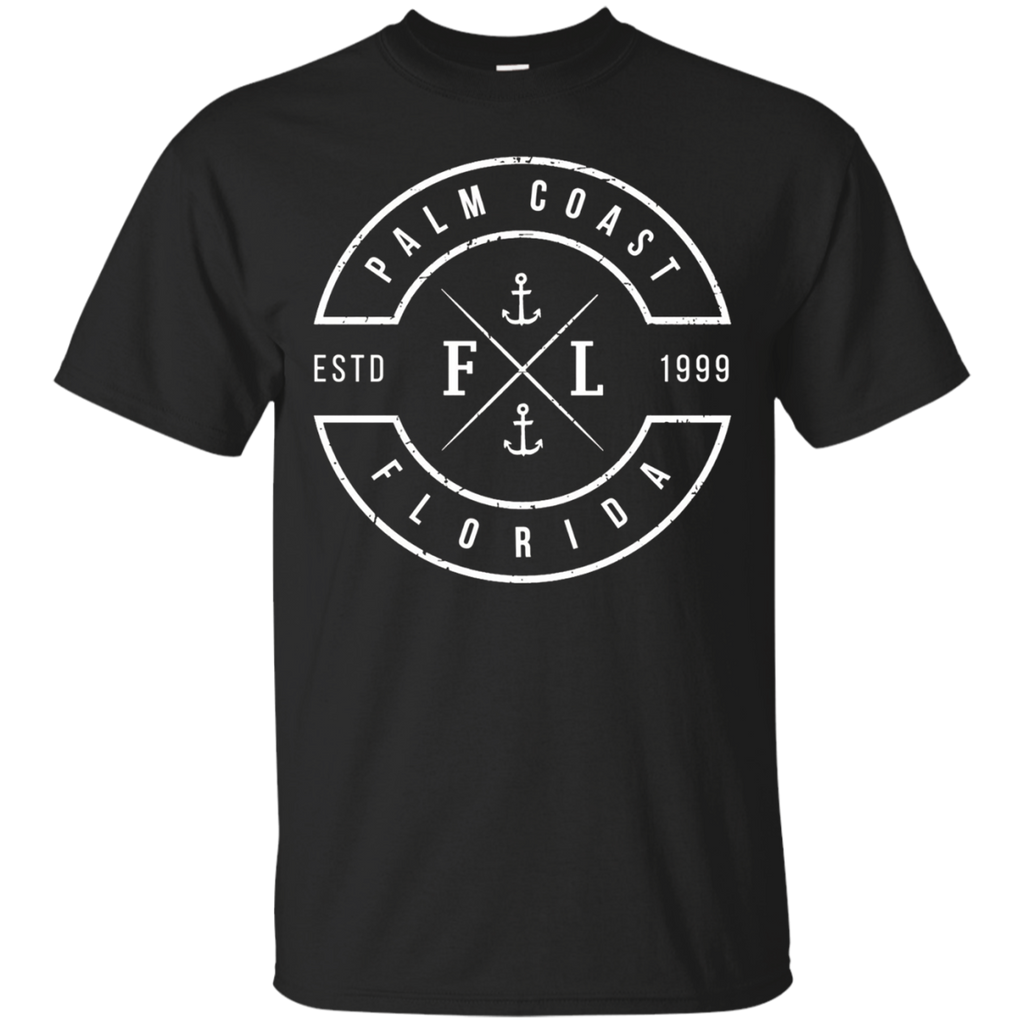Palm Coast Florida T Shirt FL Emblem Souvenir_Black