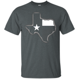 Thin blue line lone star of texas police support t shirt_Black