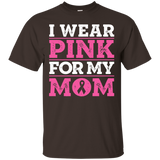 Breast Cancer T-shirt For Kids I Wear Pink For My Mom Ribbon_black=