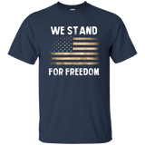 American Flag Shirt We Stand For Freedom Distressed T Shirt_black