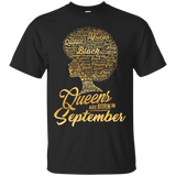 Black Queens Are Born In September Shirt Birthday Gift Tee_black=