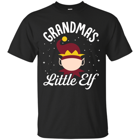 Grandma's Little Elf Christmas T-shirt_black=