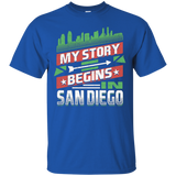 My Story Begins in San Diego T Shirt_Black